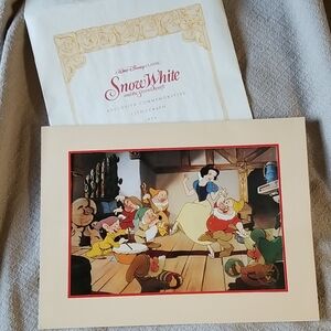 Disney Snow White and Dwarfs Commemorative Lithograph - 1994